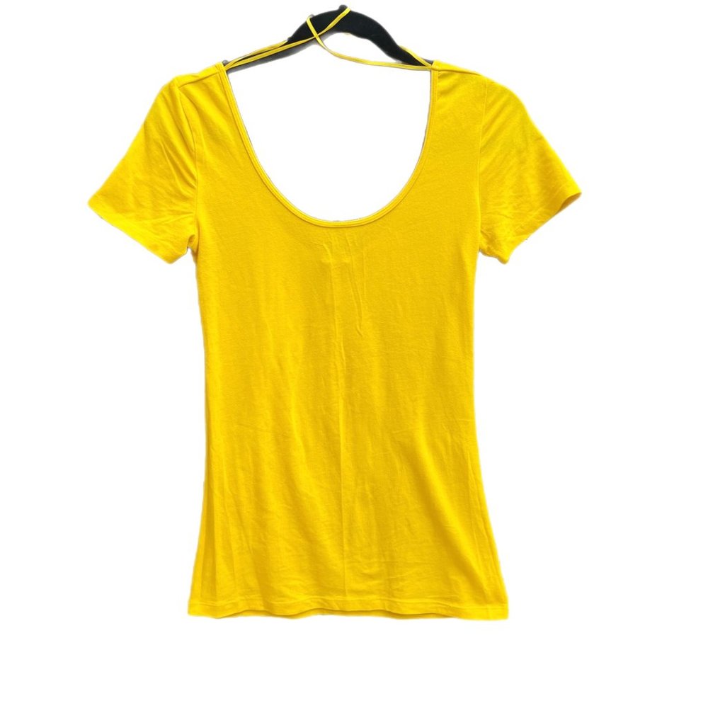 Yellow Scoop neck top